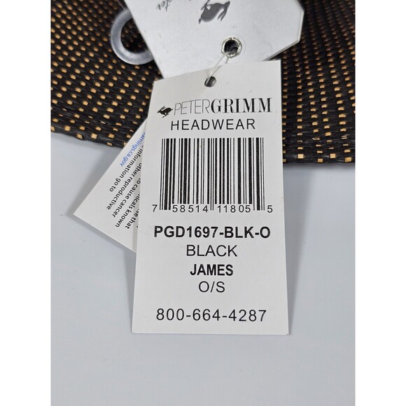 Peter Grimm True Character Western Cowboy Hat Black James O/S NWT - Picture 7 of 10